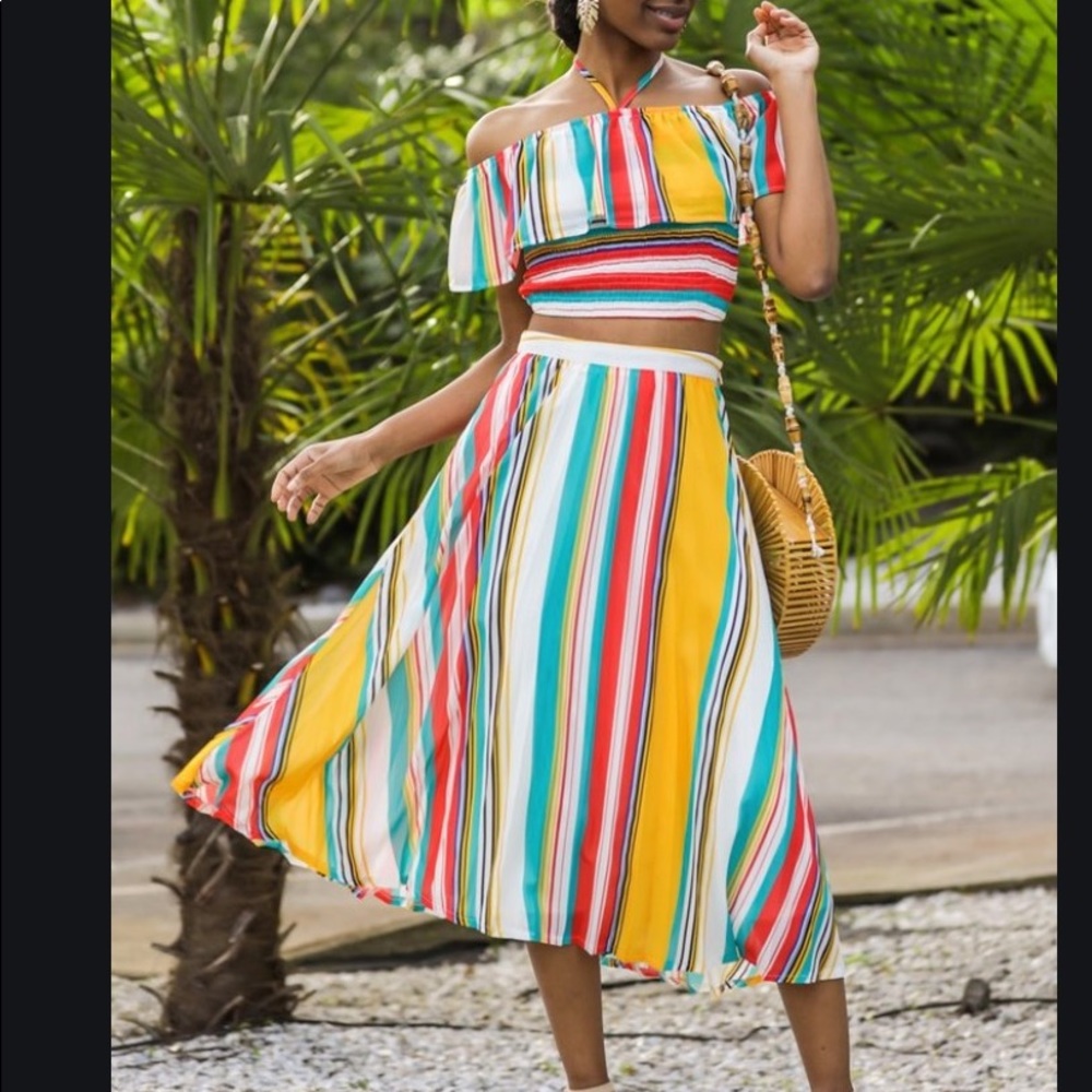 Multicolored Two piece set Size L